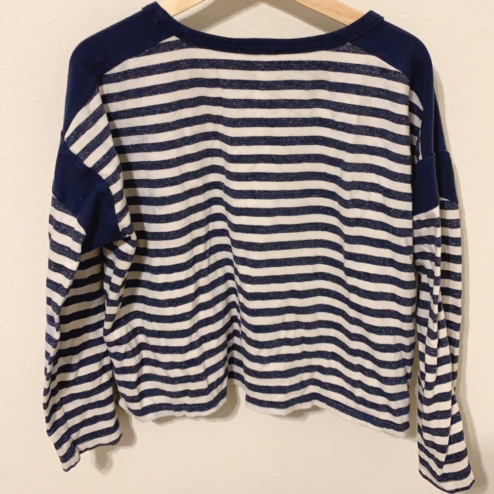 Blue & White Striped Sweater Shirt